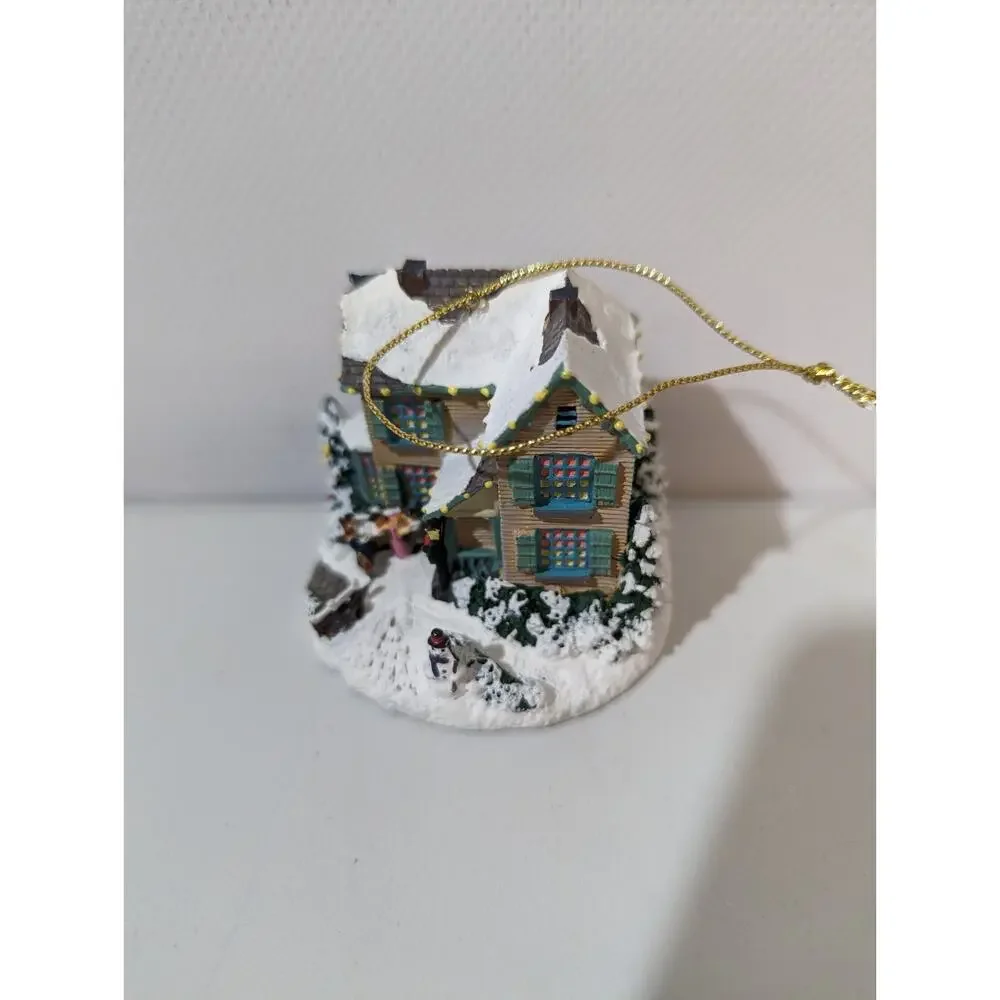 Thomas Kinkade Winter Memories Illuminated Christmas Ornament Set Of 3 Bradford